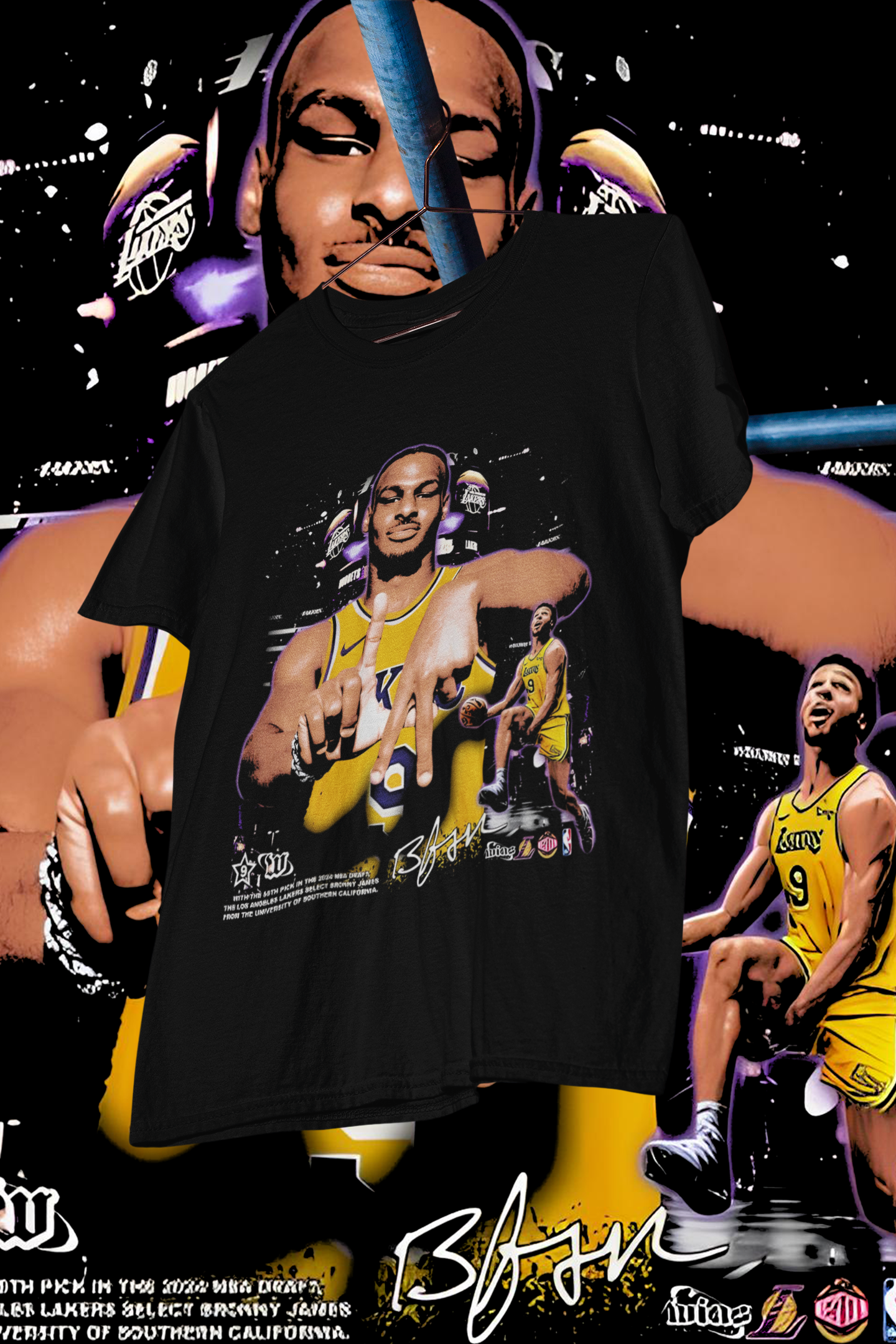 BRONNY JAMES LA - shirt design, Bootleg tees design, ready to print, Printable design basketball, 90s, DTF,DTG,300 DPI