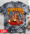 CHARIZARD Jumbo Print Acid Washed Vintage 90s Style Heavyweight T-Shirt