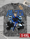 COLE PALMER Jumbo Print Acid Washed Vintage 90s Style Heavyweight T-Shirt