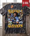 DIEGO MARDONA Jumbo Print Acid Washed Vintage 90s Style Heavyweight T-Shirt