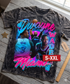 DWAYNE WADE Jumbo Print Acid Washed Vintage 90s Style Heavyweight T-Shirt