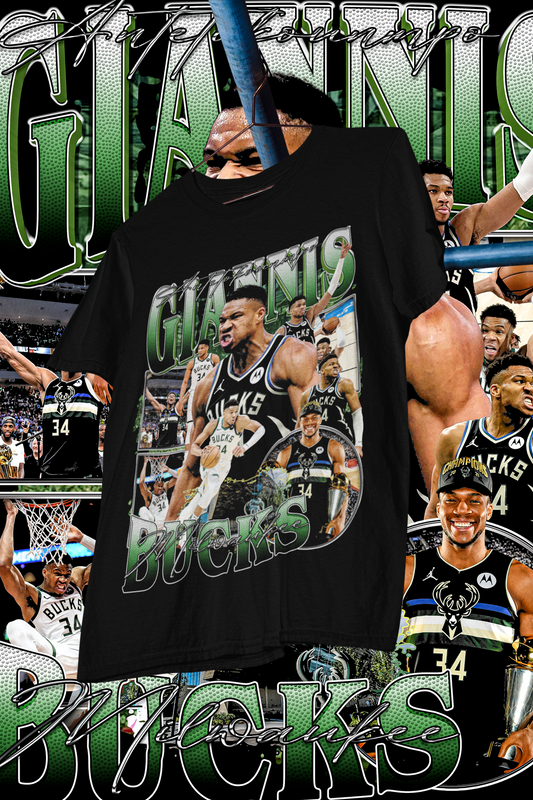 GIANNIS- shirt design, Bootleg tees design, ready to print, Printable design basketball, 90s, DTF,DTG,300 DPI