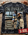 SNOWFALL Jumbo Print Acid Washed Vintage 90s Style Heavyweight T Shirt