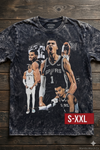 VICTOR WEMBANYAMA Jumbo Print Acid Washed Vintage 90s Style Heavyweight T Shirt