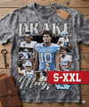 DRAKE MAYE Jumbo Print Acid Washed Vintage 90s Style Heavyweight T Shirt