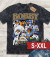 BOBBY WITT JR Jumbo Print Acid Washed Vintage 90s Style Heavyweight T Shirt