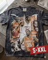 KEVIN DURANT COLLEGE Jumbo Print Acid Washed Vintage 90s Style Heavyweight T Shirt