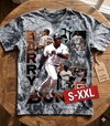 BARRY BONDS Jumbo Print Acid Washed Vintage 90s Style Heavyweight T Shirt