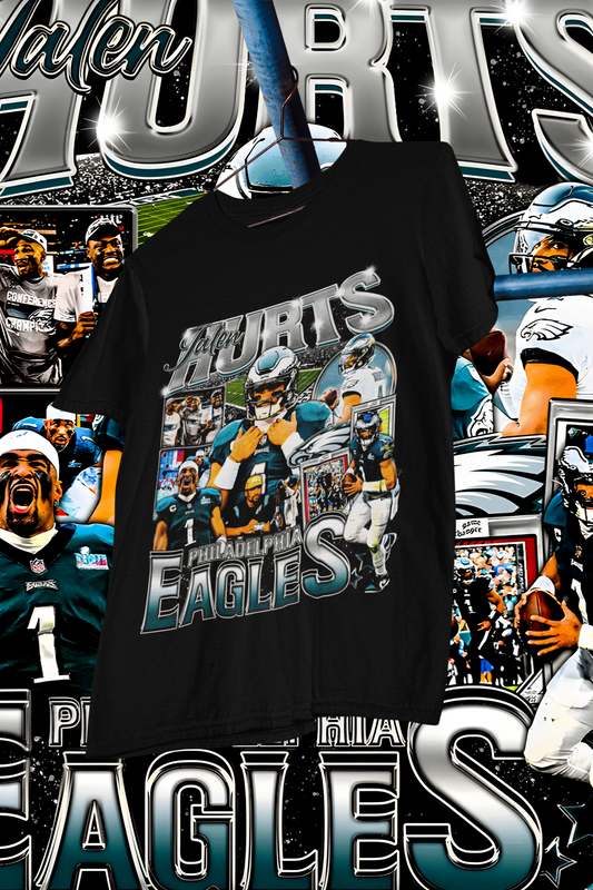 JALEN HURTS- shirt design, Bootleg tees design, ready to print, Printable design basketball, 90s, DTF,DTG,300 DPI