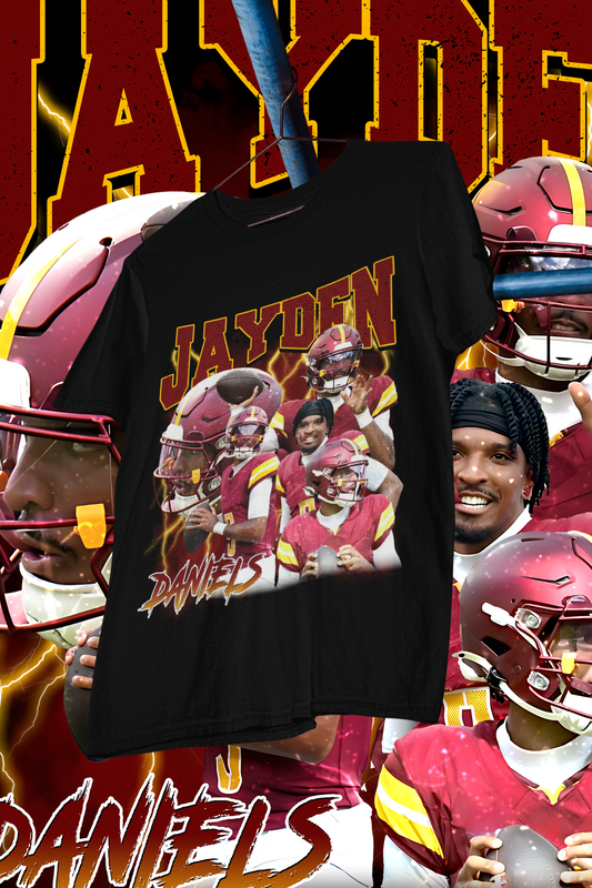 JAYDEN DANIELS- shirt design, Bootleg tees design, ready to print, Printable design basketball, 90s, DTF,DTG,300 DPI