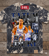 JAYSON TATUM COLLEGE Jumbo Print Acid Washed Vintage 90s Style Heavyweight T-Shirt
