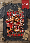 JERRY RICE Jumbo Print Acid Washed Vintage 90s Style Heavyweight T-Shirt