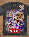 JOSH ALLEN Jumbo Print Acid Washed Vintage 90s Style Heavyweight T-Shirt