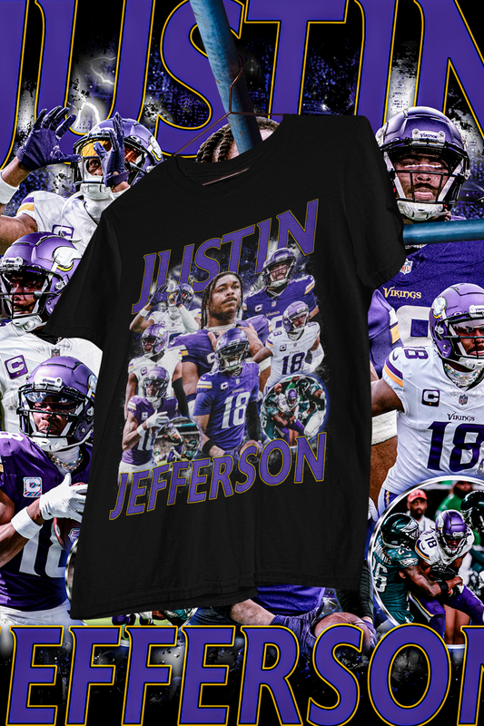 JUSTIN JEFFERSON -shirt design, Bootleg tees design, ready to print, Printable design basketball, 90s, DTF,DTG,300 DPI