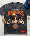 2026 CHAMPIONS Jumbo Print Acid Washed Vintage 90s Style Heavyweight T-Shirt