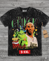 KOBE BRYANT GRINCH Jumbo Print Acid Washed Vintage 90s Style Heavyweight T-Shirt