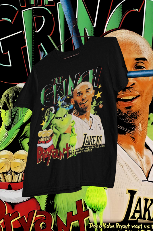 KOBE BRYANT GRINCH - shirt design, Bootleg tees design, ready to print, Printable design basketball, 90s, DTF,DTG,300 DPI