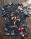 KOBE PORTRAIT Jumbo Print Acid Washed Vintage 90s Style Heavyweight T Shirt