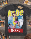 KOBE CLOUDS Jumbo Print Acid Washed Vintage 90s Style Heavyweight T Shirt