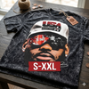 USA LEBRON BIG FACE Jumbo Print Acid Washed Vintage 90s Style Heavyweight T Shirt