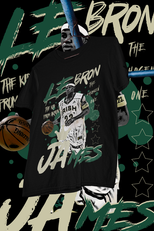 LEBRON JAMES AKRON KID-shirt design, Bootleg tees design, ready to print, Printable design basketball, 90s, DTF,DTG,300 DPI