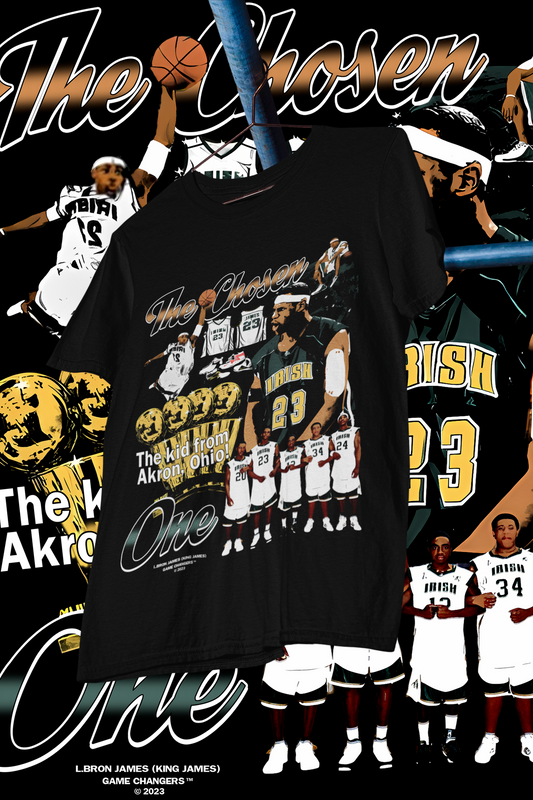 LEBRON JAMES THE CHOSEN ONE-shirt design, Bootleg tees design, ready to print, Printable design basketball, 90s, DTF,DTG,300 DPI