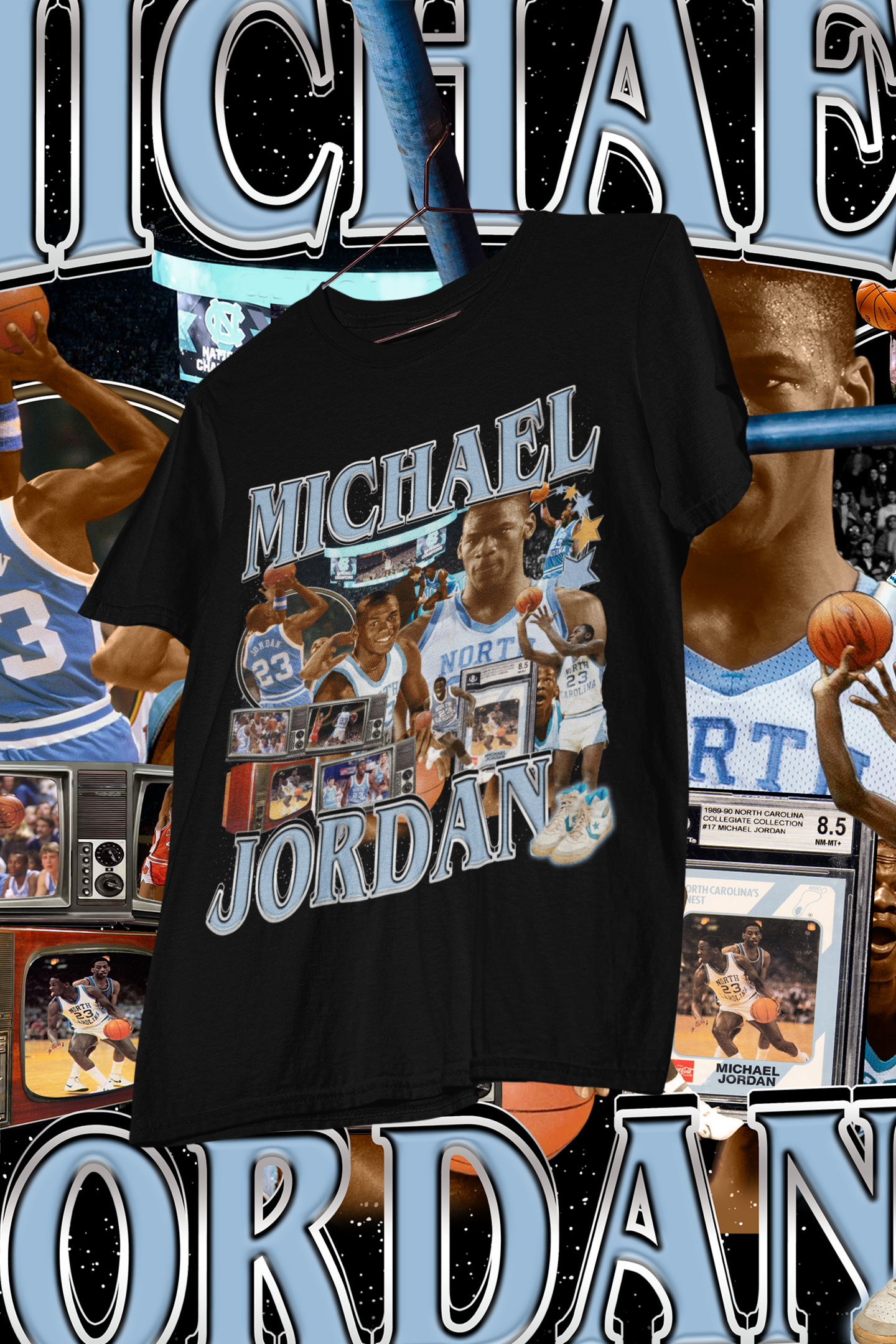 MICHAEL JORDAN COLLEGE- shirt design, Bootleg tees design, ready to print, Printable design basketball, 90s, DTF,DTG,300 DPI