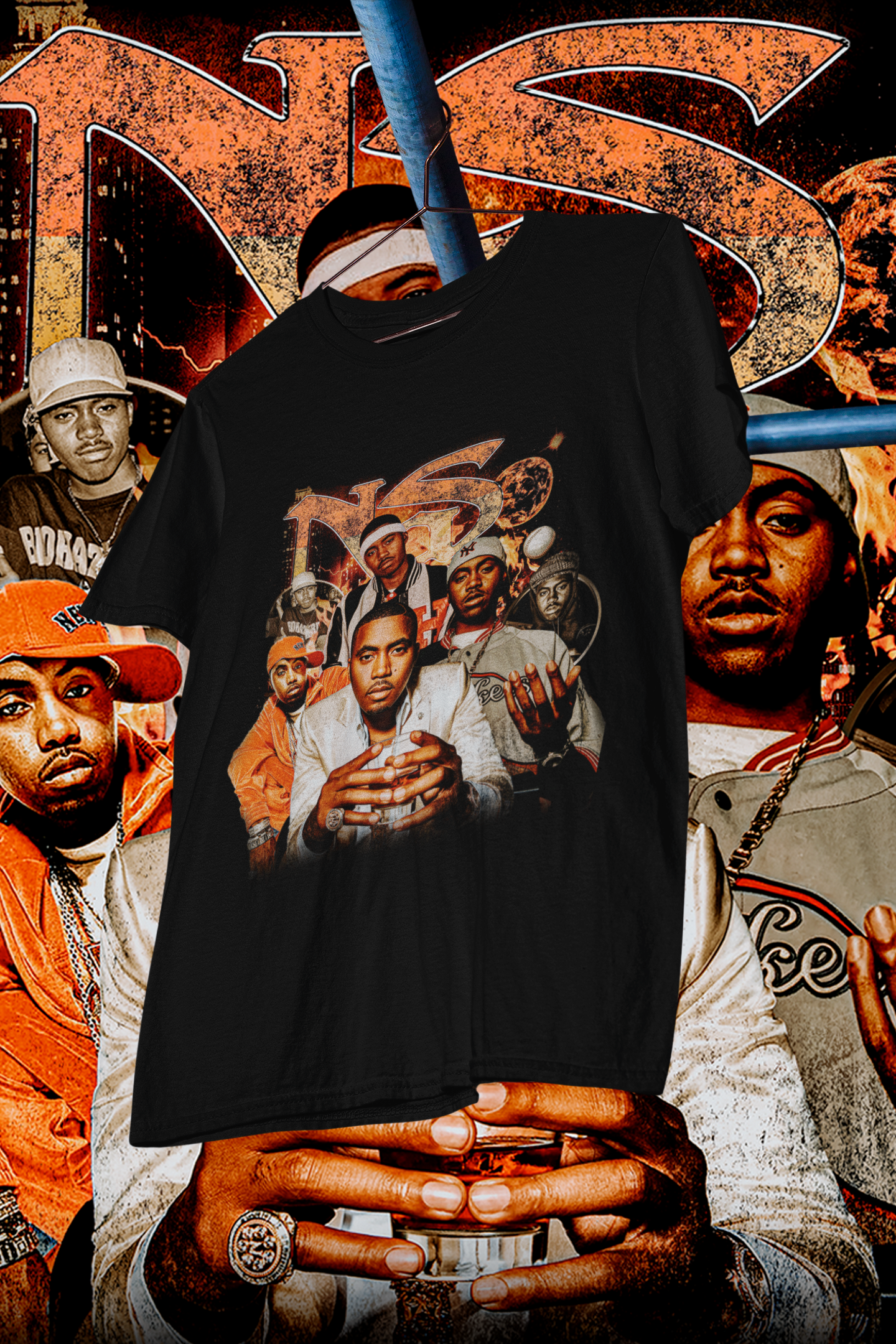 NAS- shirt design, Bootleg tees design, ready to print, Printable design basketball, 90s, DTF,DTG,300 DPI