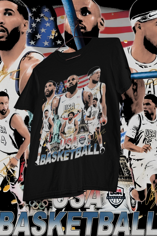 USA 2024 GOLD PARIS - shirt design, Bootleg tees design, ready to print, Printable design basketball, 90s, DTF,DTG,300 DPI
