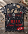 GODFATHER Jumbo Print Acid Washed Vintage 90s Style Heavyweight T Shirt