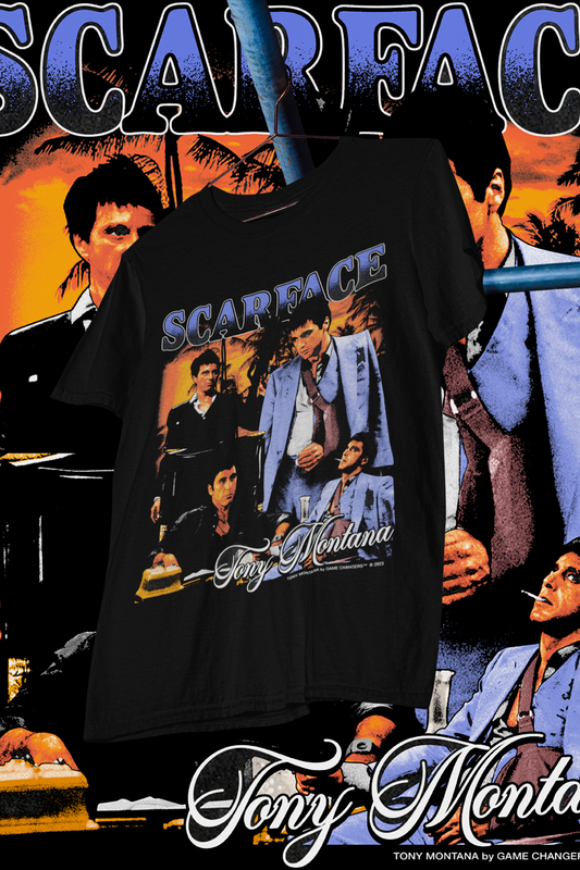 SCARFACE TONY MONTANA BLUE - shirt design, Bootleg tees design, ready to print, Printable design basketball, 90s, DTF,DTG,300 DPI