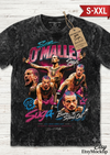 FIGHTER LEGENDS SEAN Jumbo Print Acid Washed Vintage 90s Style Heavyweight T-Shirt