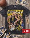 STEPH CURRY Jumbo Print Acid Washed Vintage 90s Style Heavyweight T-Shirt