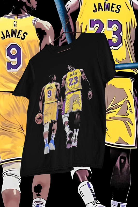 BRON AND BRONNY 23 AND 9 - shirt design, Bootleg tees design, ready to print, Printable design basketball, 90s, DTF,DTG,300 DPI