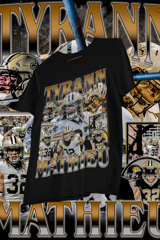 TYRANN MATHIEU - shirt design, Bootleg tees design, ready to print, Printable design basketball, 90s, DTF,DTG,300 DPI