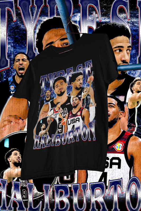 TYRESE HALIBURTON USA- shirt design, Bootleg tees design, ready to print, Printable design basketball, 90s, DTF,DTG,300 DPI