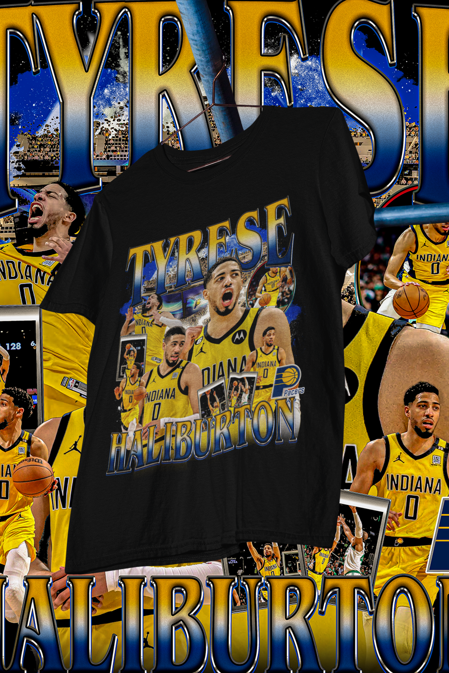 TYRESE HALIBURTON - shirt design, Bootleg tees design, ready to print, Printable design basketball, 90s, DTF,DTG,300 DPI
