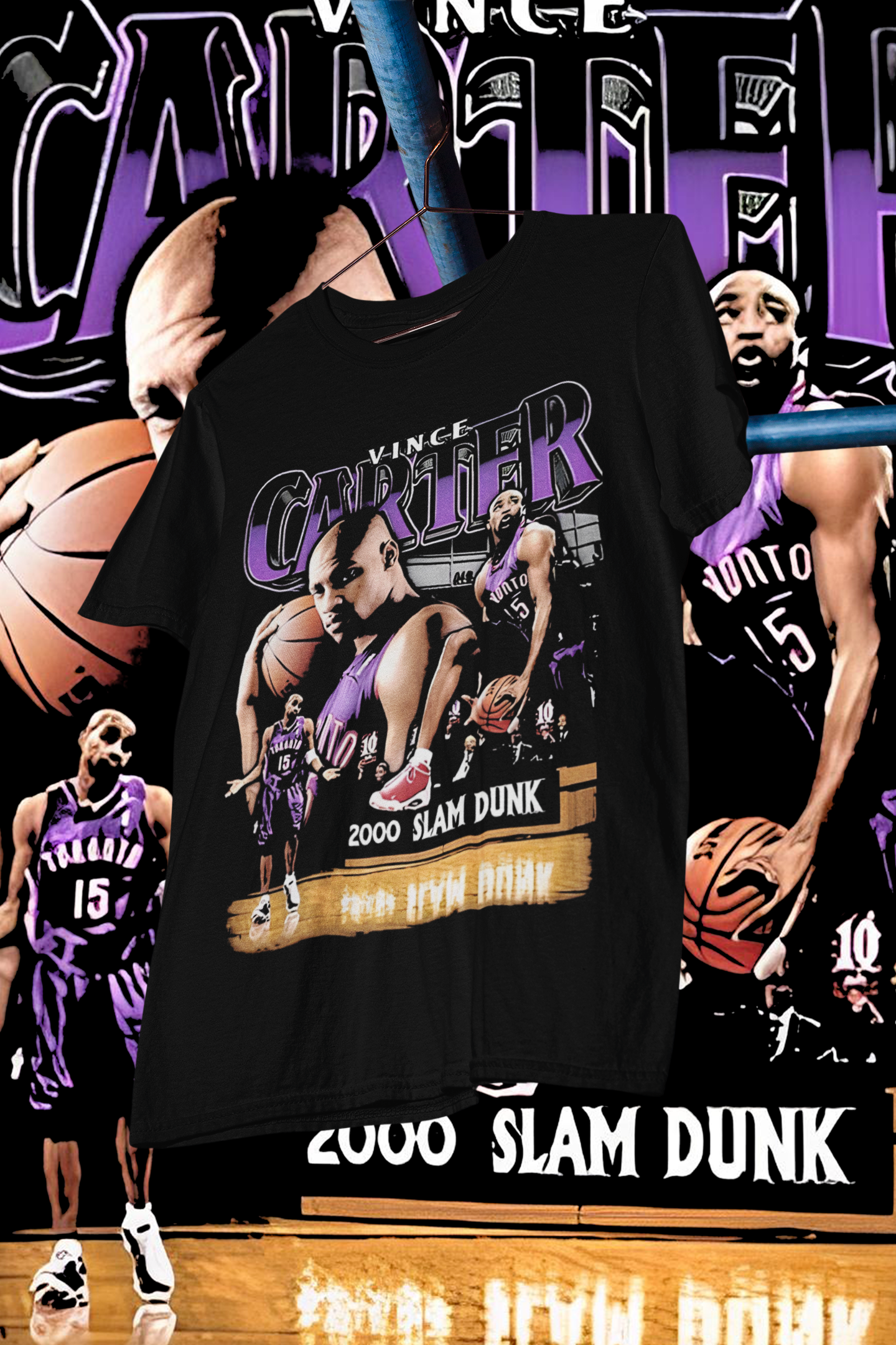 VINCE CARTER 2000 SLAM DUNK CHAMP - shirt design, Bootleg tees design, ready to print, Printable design basketball, 90s, DTF,DTG,300 DPI