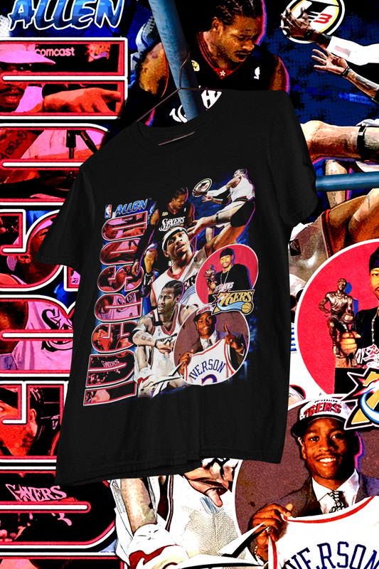 ALLEN IVERSON T-shirt design, Bootleg tees design, ready to print, printable design basketball, 90s, DTF,DTG,300 DPI