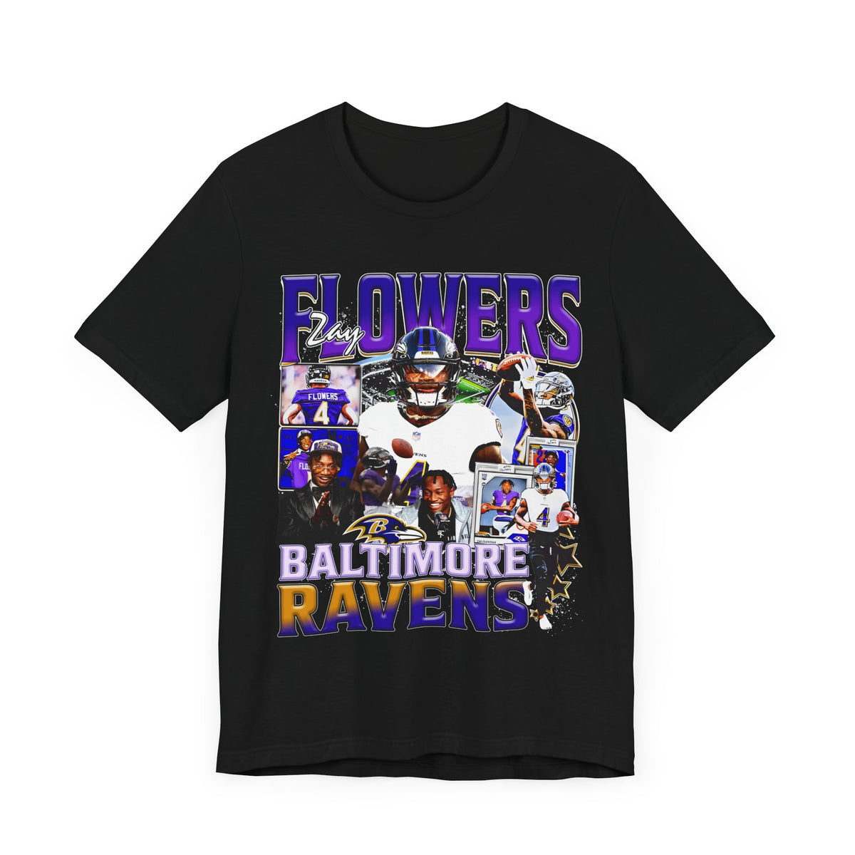 Vintage 90s Football Bootleg Style T-Shirt ZAY FLOWERS Unisex Graphic Tee Shirt
