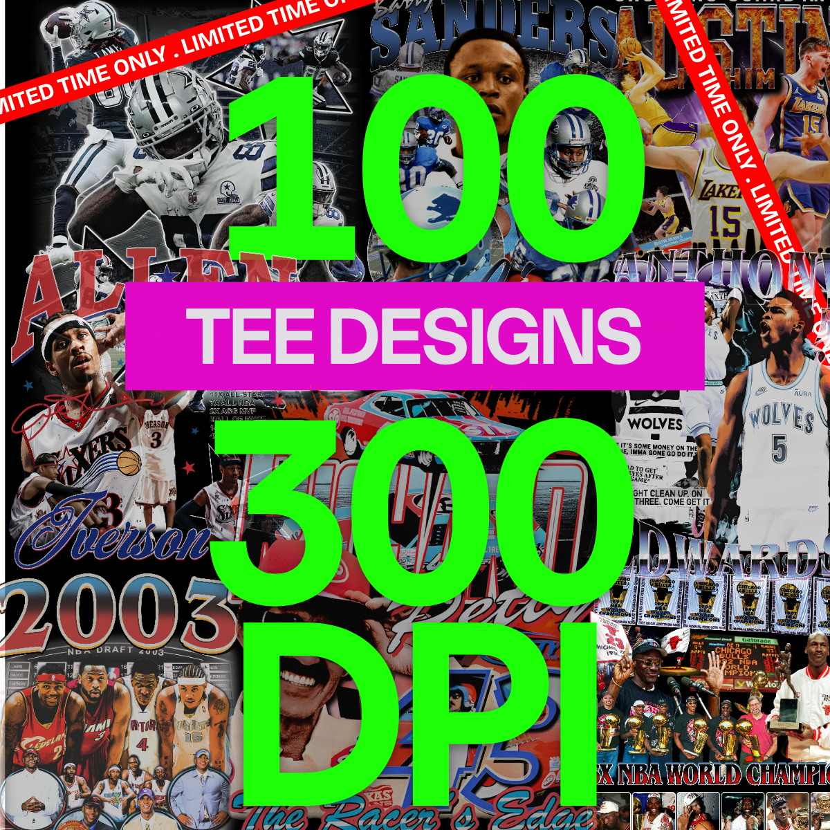 100 T SHIRT DESIGN BUNDLE VINTAGE BOOTLEG 90S STYLE