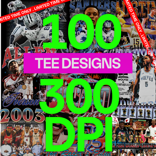 100 T SHIRT DESIGN BUNDLE VINTAGE BOOTLEG 90S STYLE V2