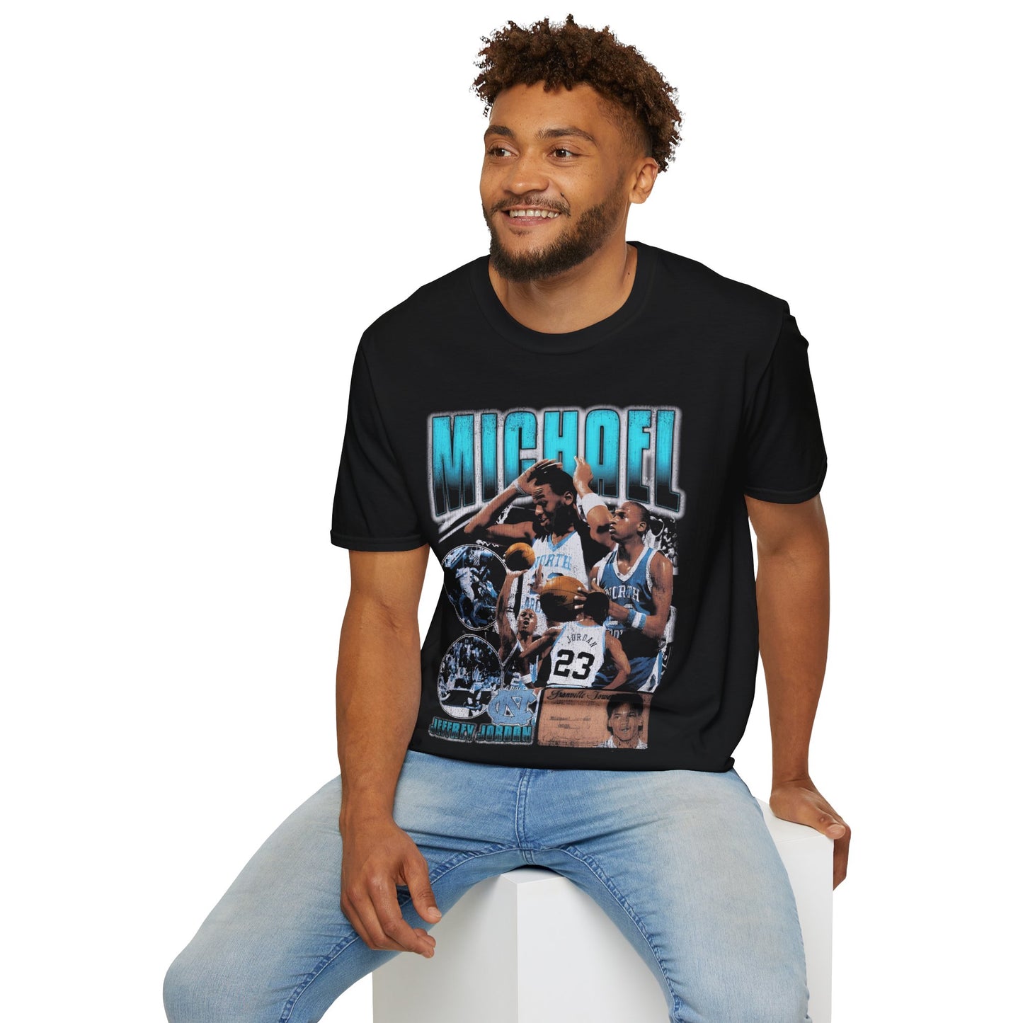 Vintage 90s Basketball Bootleg Style T-Shirt, MICHAEL COLLEGE Retro Basketball Shirt Unisex Graphic Tee