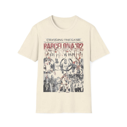 Vintage 90s Basketball Bootleg Style T-Shirt, BARCELONA 92 Retro Basketball Shirt Unisex Graphic Tee