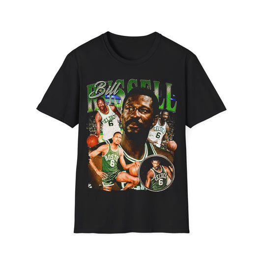 Vintage 90s Basketball Bootleg Style T-Shirt, BILL RUSSELL Retro Basketball Shirt Unisex Graphic Tee