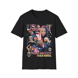 Vintage 90s Basketball Bootleg Style T-Shirt, 2024 USA GOLD Retro Basketball Shirt Unisex Graphic Tee