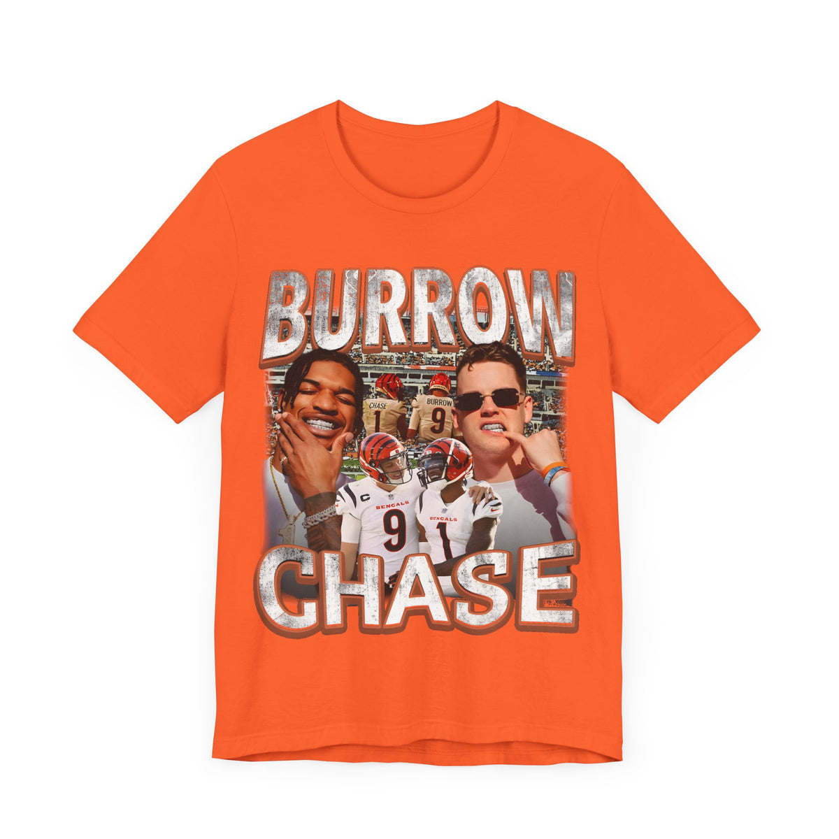 Vintage 90s Football Bootleg Style T-Shirt BURROW CHASE Unisex Graphic Tee Shirt