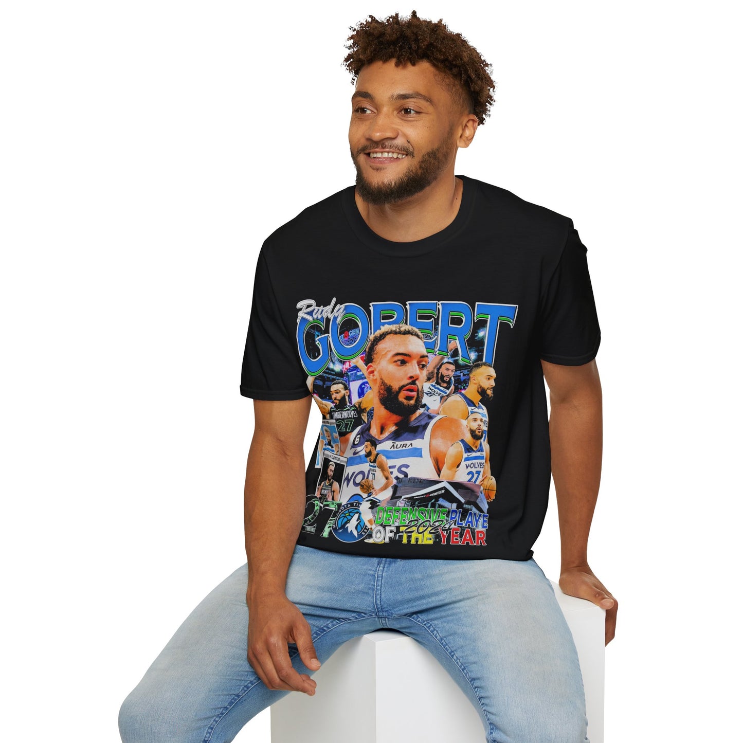 Vintage 90s Basketball Bootleg Style T-Shirt, RUDY GOBERT Retro Basketball Shirt Unisex Graphic Tee