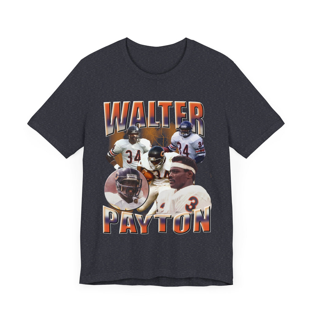Vintage 90s Football Bootleg Style TShirt WALTER PAYTON 90s Unisex Graphic Tee