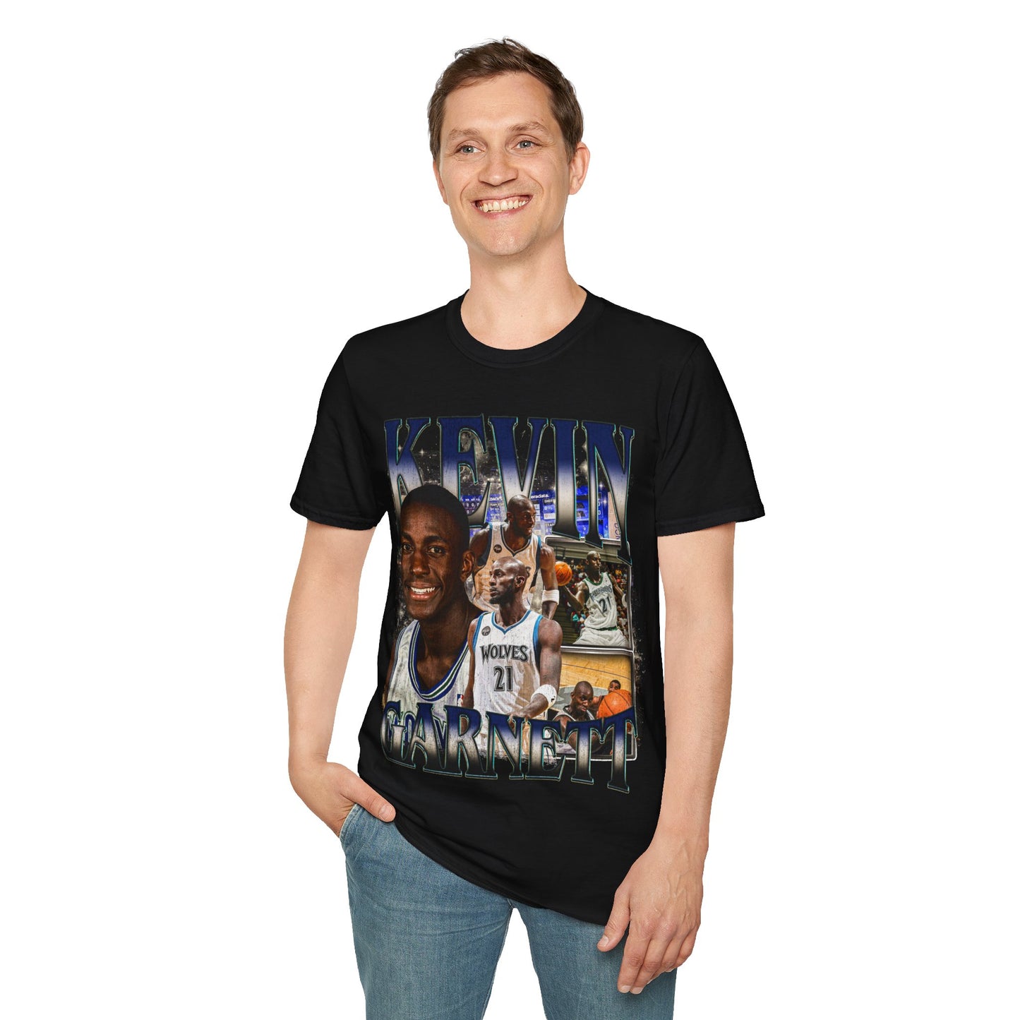 Vintage 90s Basketball Bootleg Style T-Shirt, KEVIN GARNETT Retro Basketball Shirt Unisex Graphic Tee